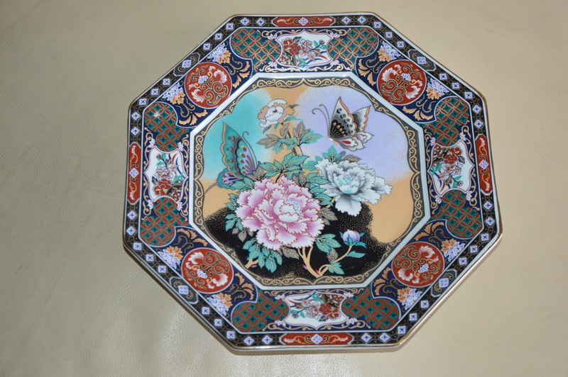 8 Hoekig bord / schaal van Japans porselein - Afbeelding 3